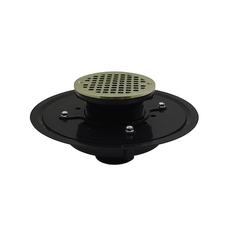 Jones Stephens 4in. Heavy Duty ABS Drain Base with 4in. Metal Spud and 6in. Nickel Bronze Strainer D51365